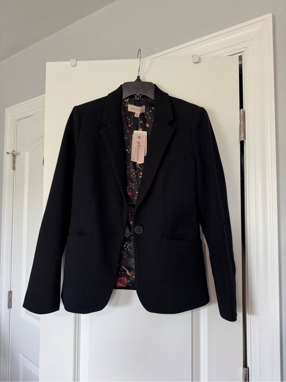 Philosophy Black Women's Blazer with Printed Lining